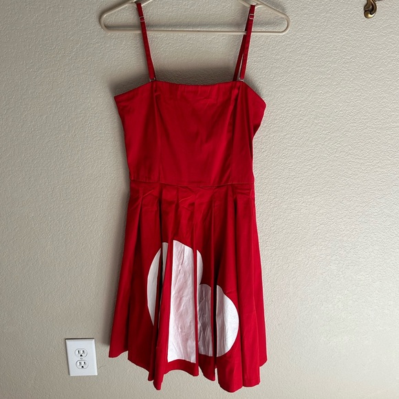 Love Moschino red plated dress with white heart size 4 - Picture 2 of 7